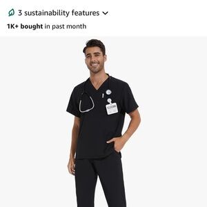 Black Scrub SET of 2